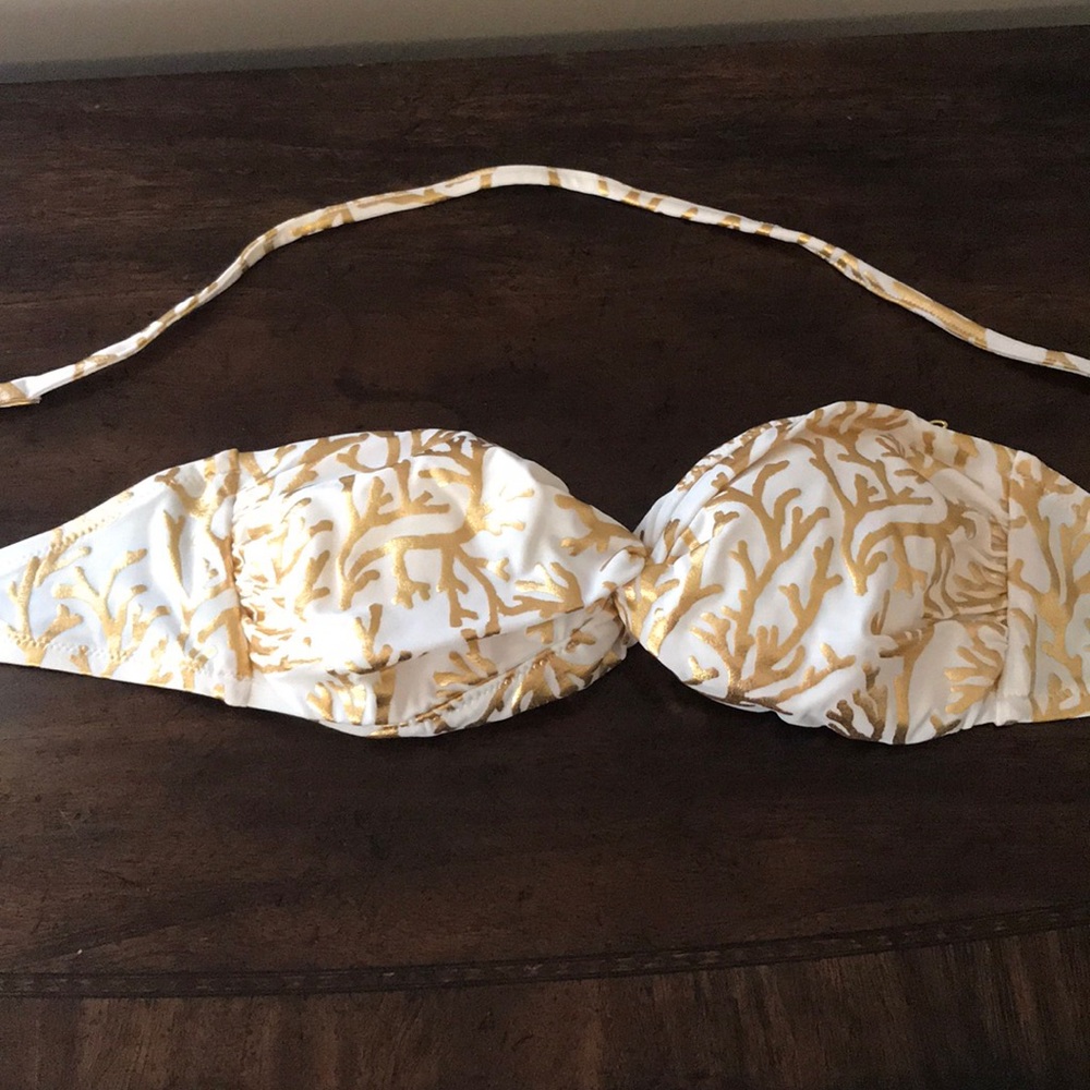 VS white & gold bikini top
